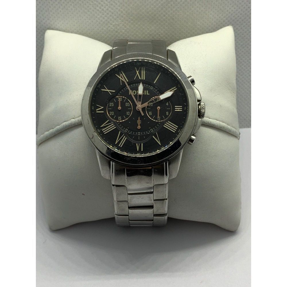 Fossil FS4812 Men's Stainless Steel Analog Black Dial Quartz Genuine Watch OJ29